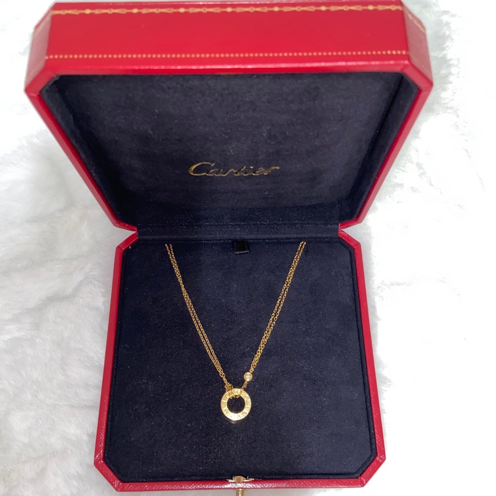 Cartier love necklace 2 diamond 18k yellow gold